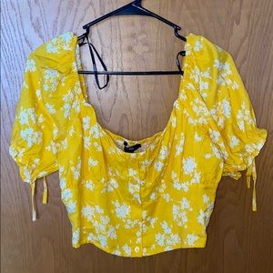 floral cropped blouse